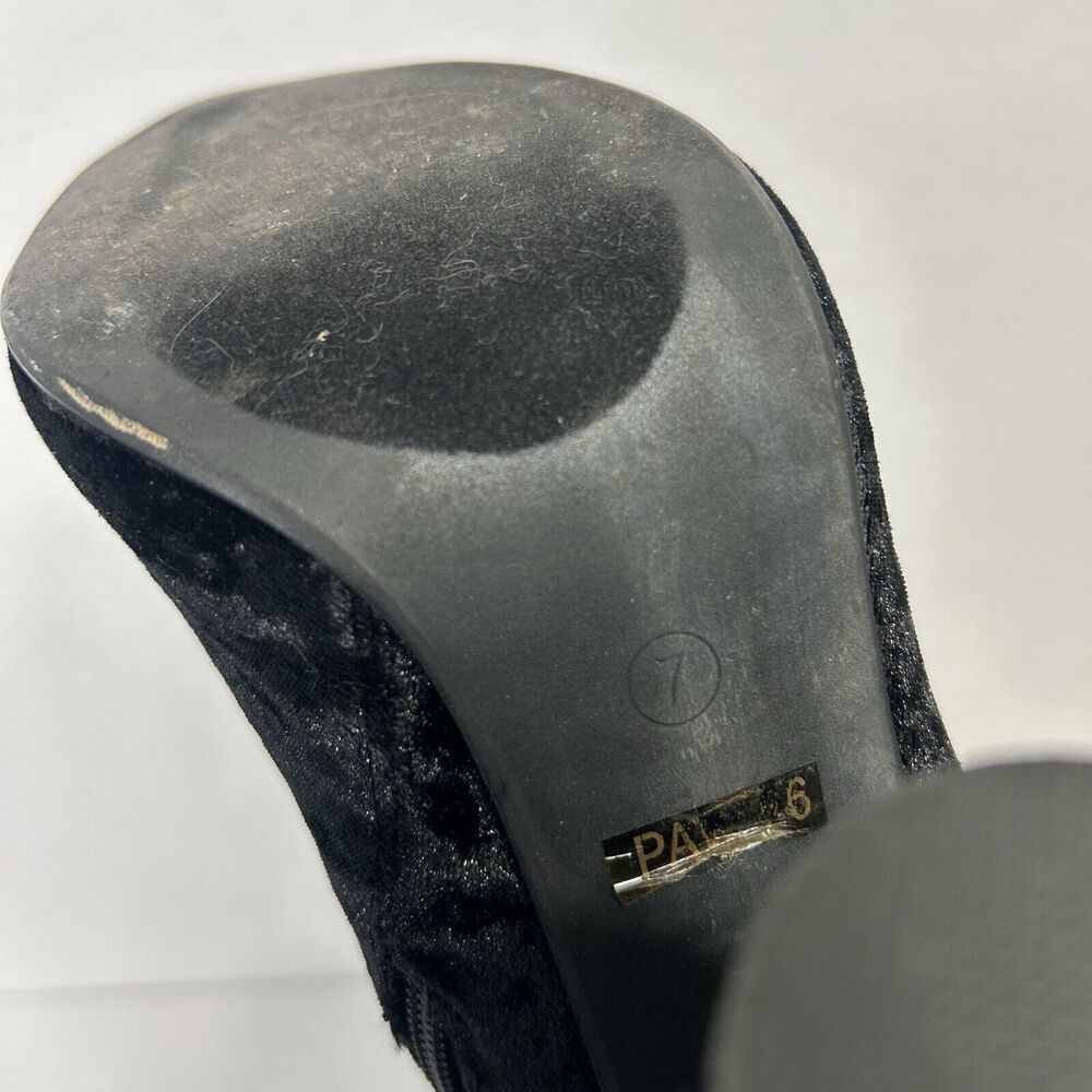 Cape Robbin Velvet Mid Calf Booties Block Heel Boots Black Womens 7 - Picture 7 of 9